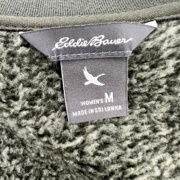 Eddie Bauer Radiator Fleece Field Jacket Womens Medium Heathered Olive Green Zip - Picture 7 of 12